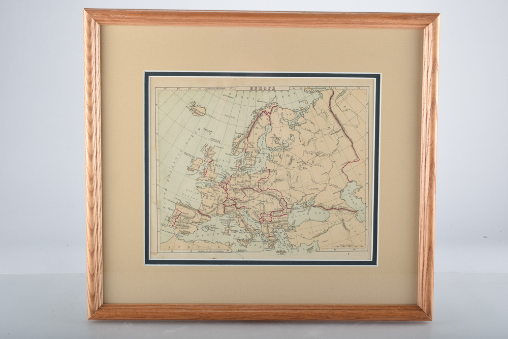 Antique 1867 Original Map of Europe