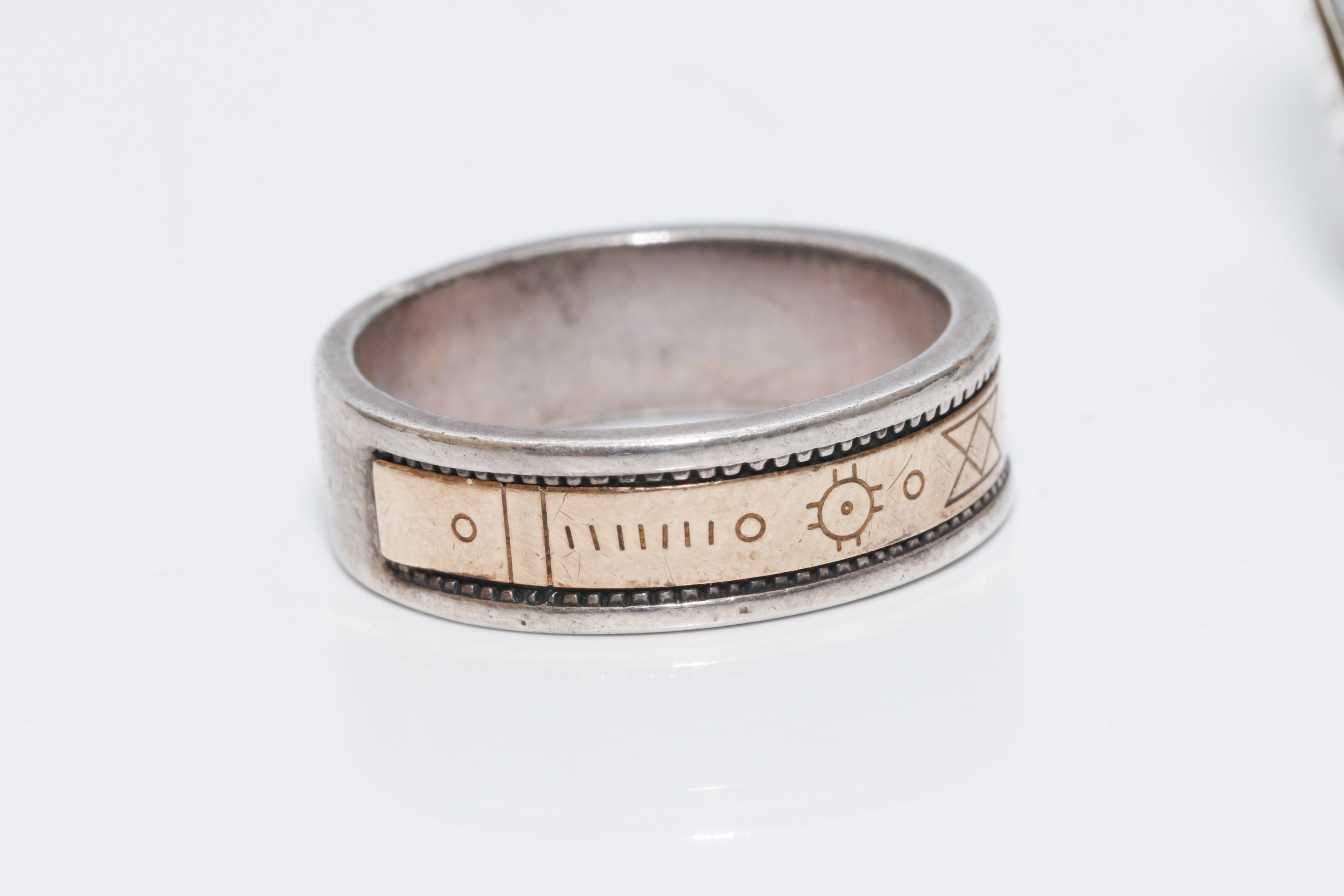 Pair of Men's Sterling Silver Rings Inc. Navajo Tommy Moore