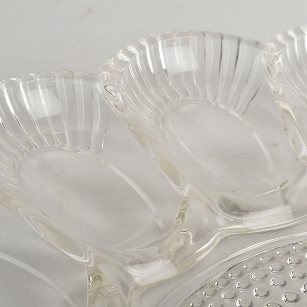 Group of Vintage Colorless Molded Candlesticks and Tableware