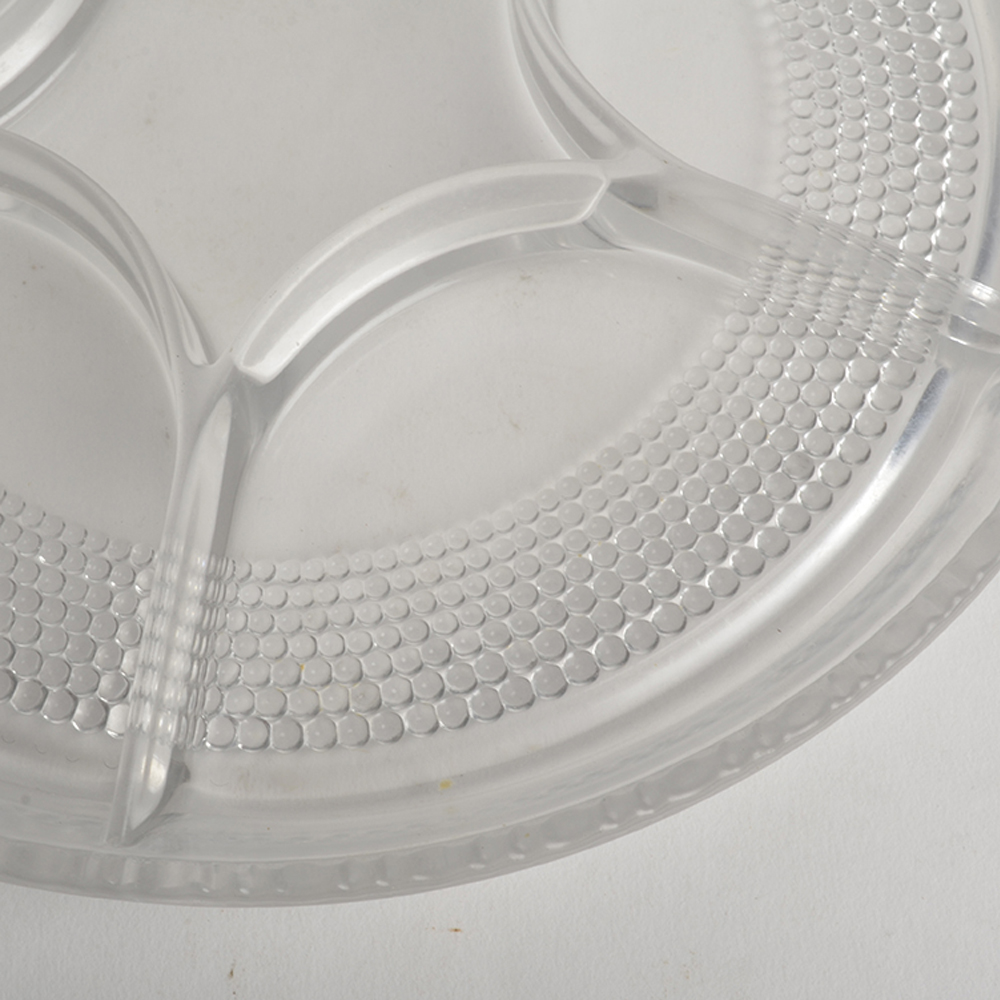 Group of Vintage Colorless Molded Candlesticks and Tableware