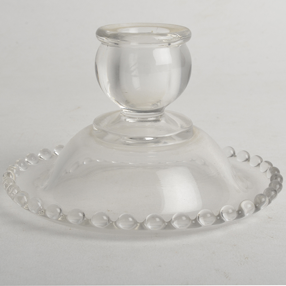 Group of Vintage Colorless Molded Candlesticks and Tableware