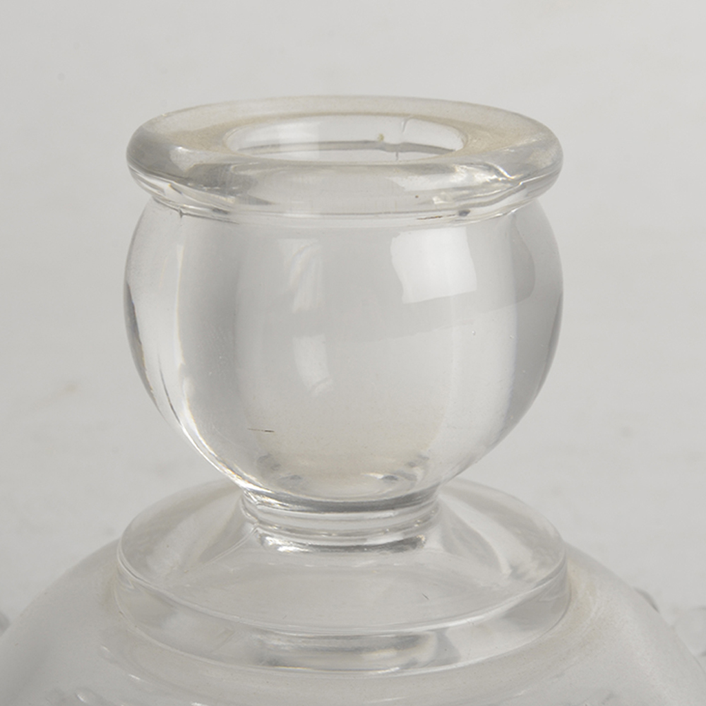 Group of Vintage Colorless Molded Candlesticks and Tableware