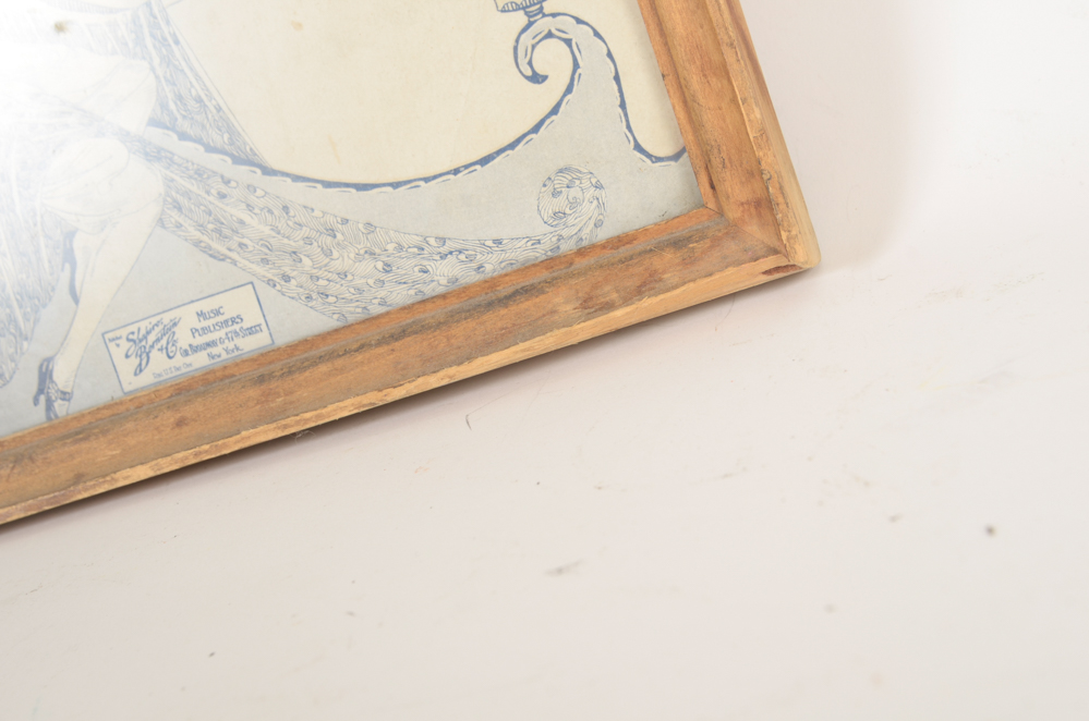 Signed Rudy Vallée and Other Framed Sheet Music