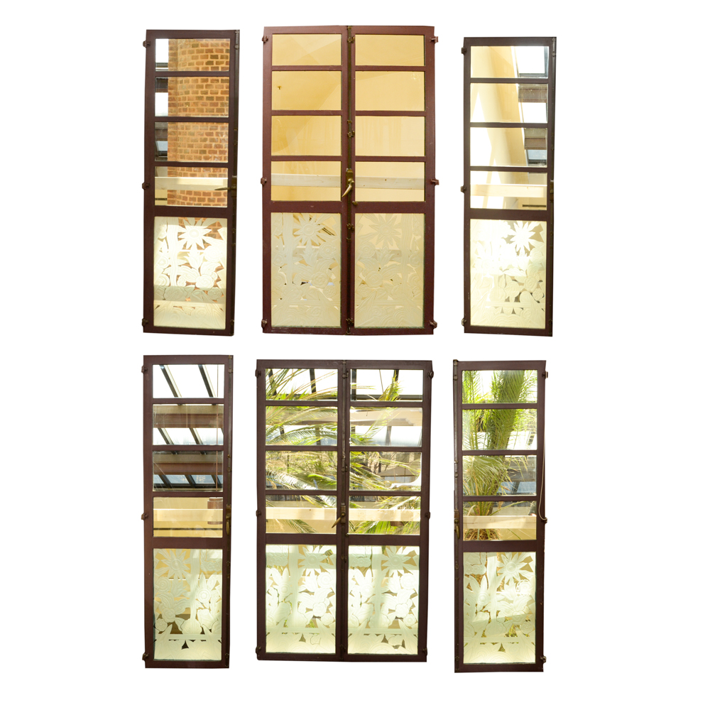 Etched Glass Pane Doors