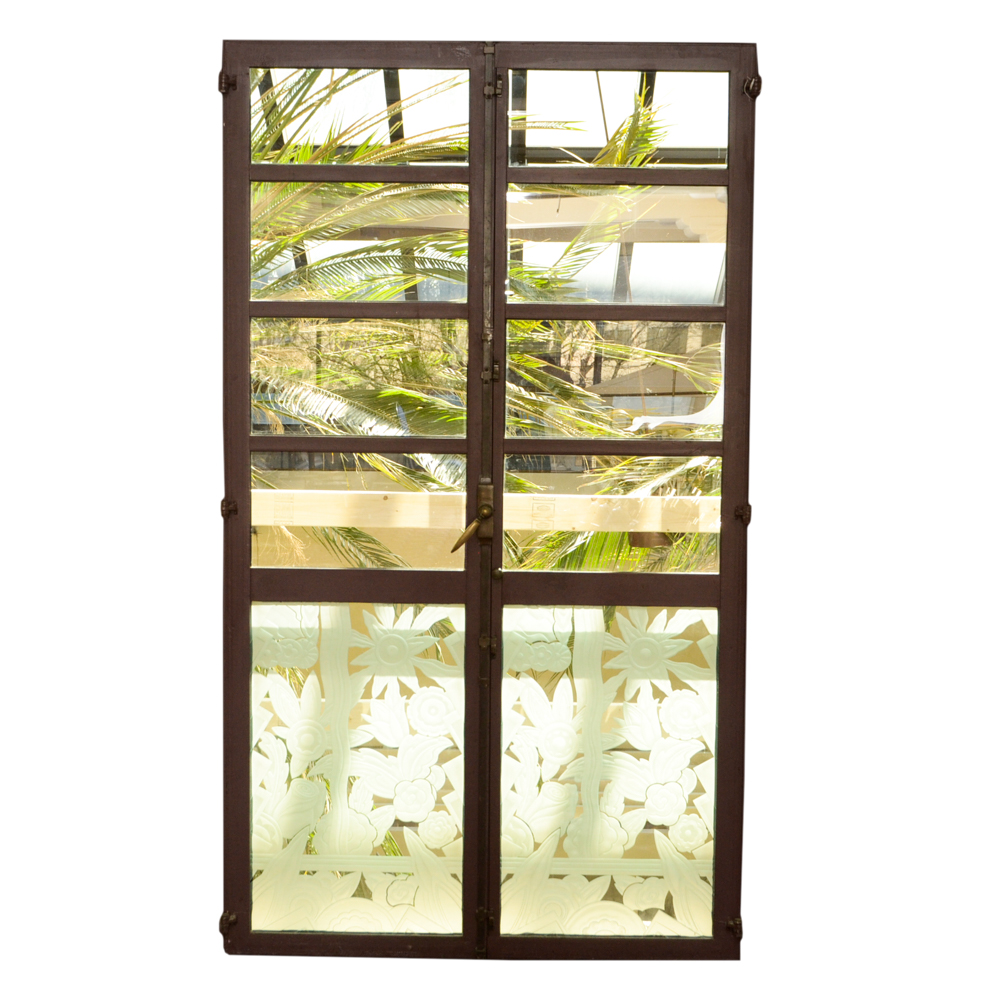 Etched Glass Pane Doors