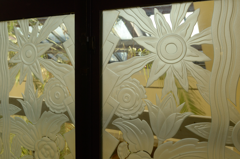 Etched Glass Pane Doors
