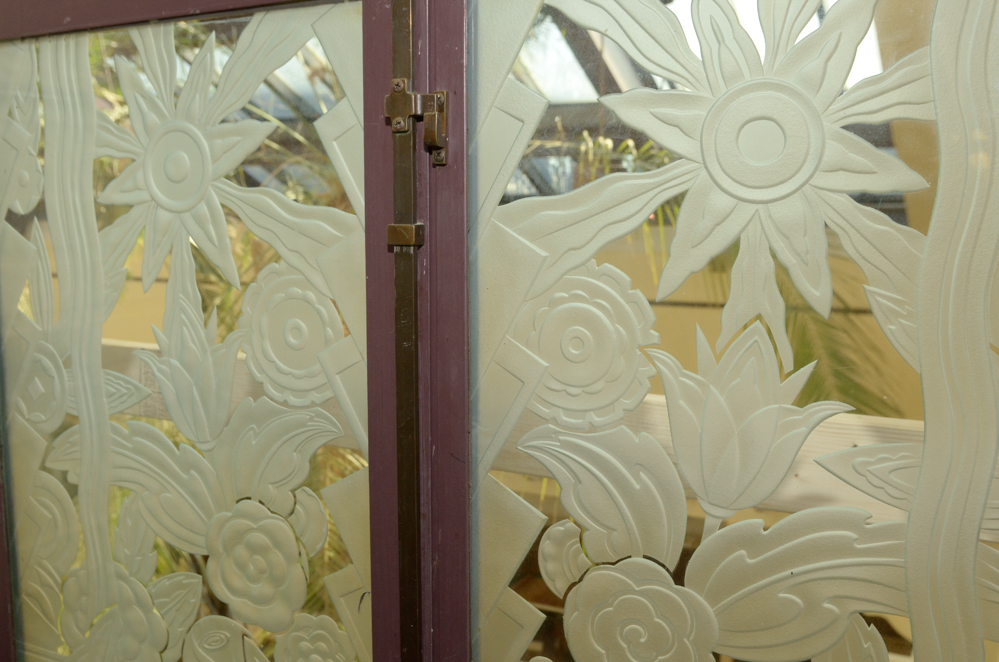 Etched Glass Pane Doors