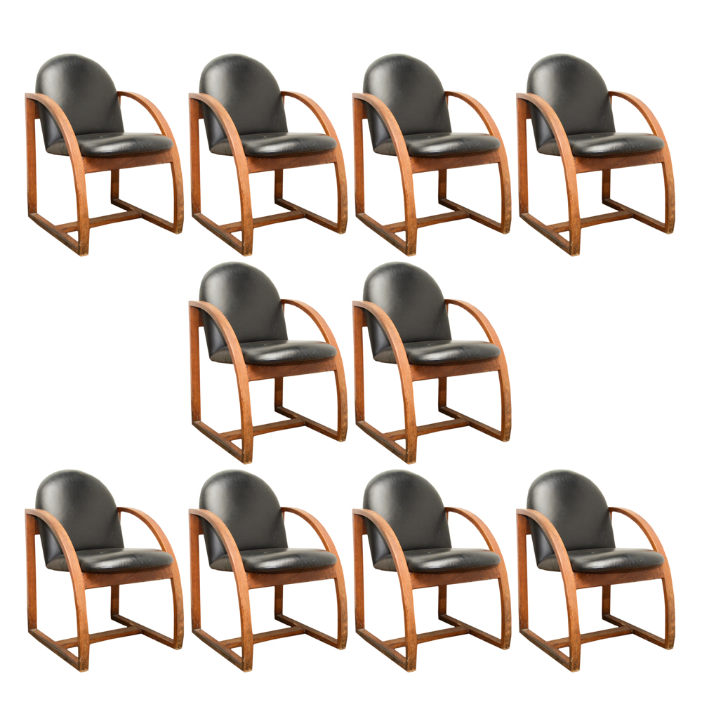 Set of 10 Peter Danko Modern "Clyde's" Chairs