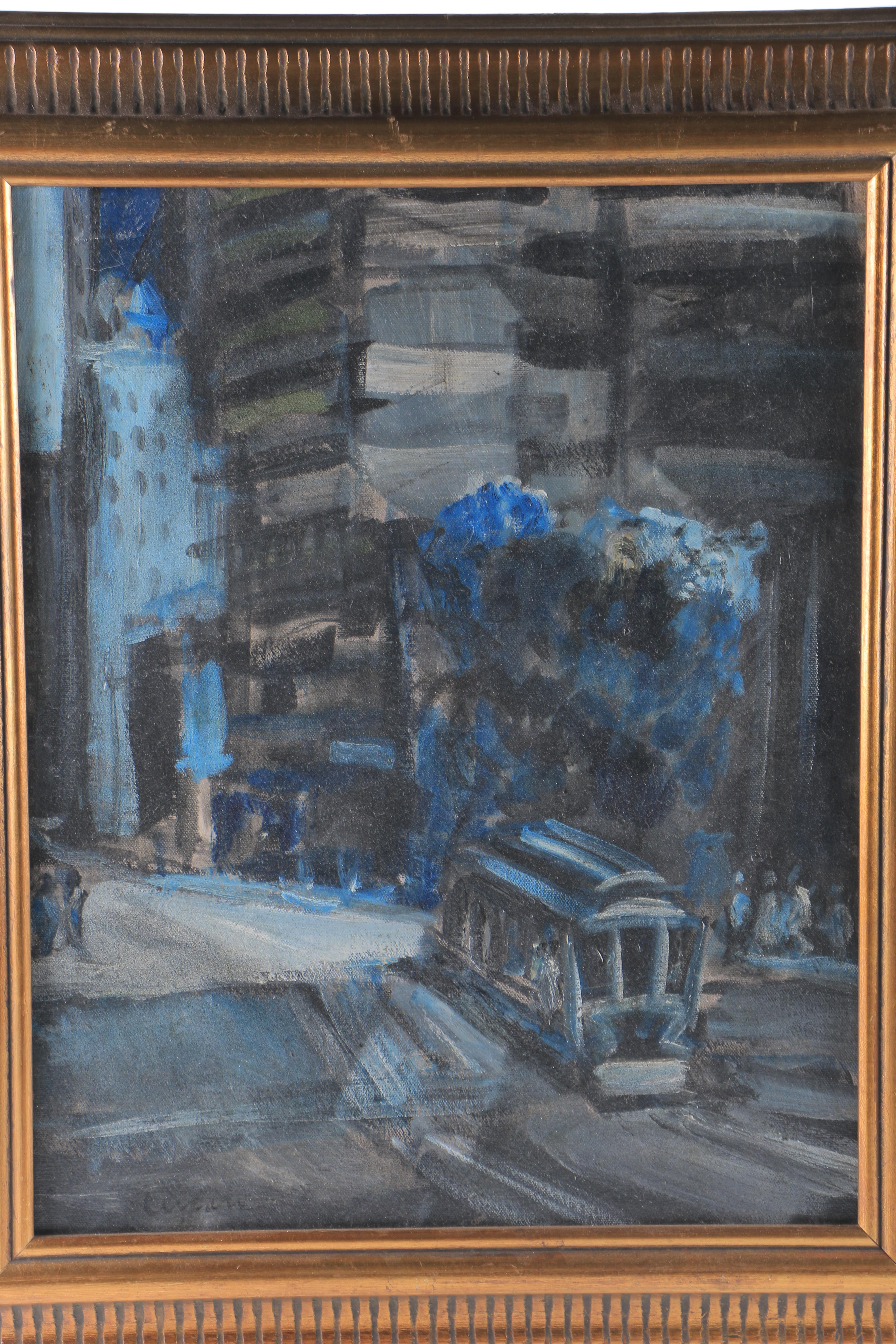 Pascal Cucaro Oil Painting of Cable Cars in San Francisco