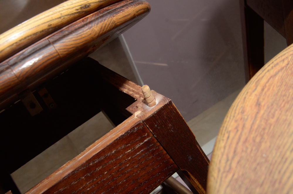 Set of Five Oak Bar Stools