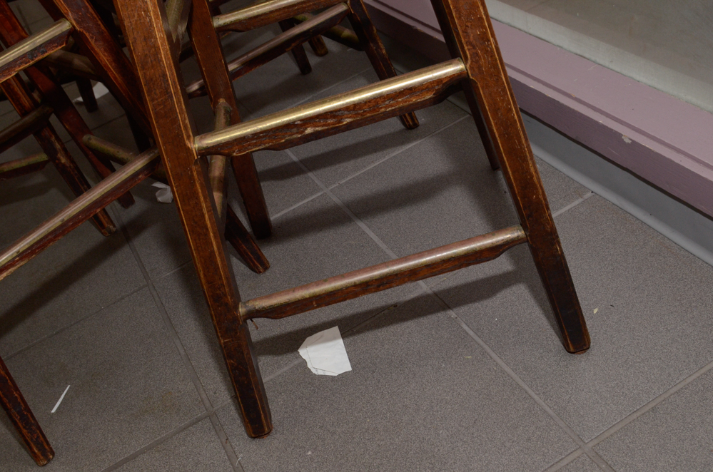 Set of Five Oak Bar Stools