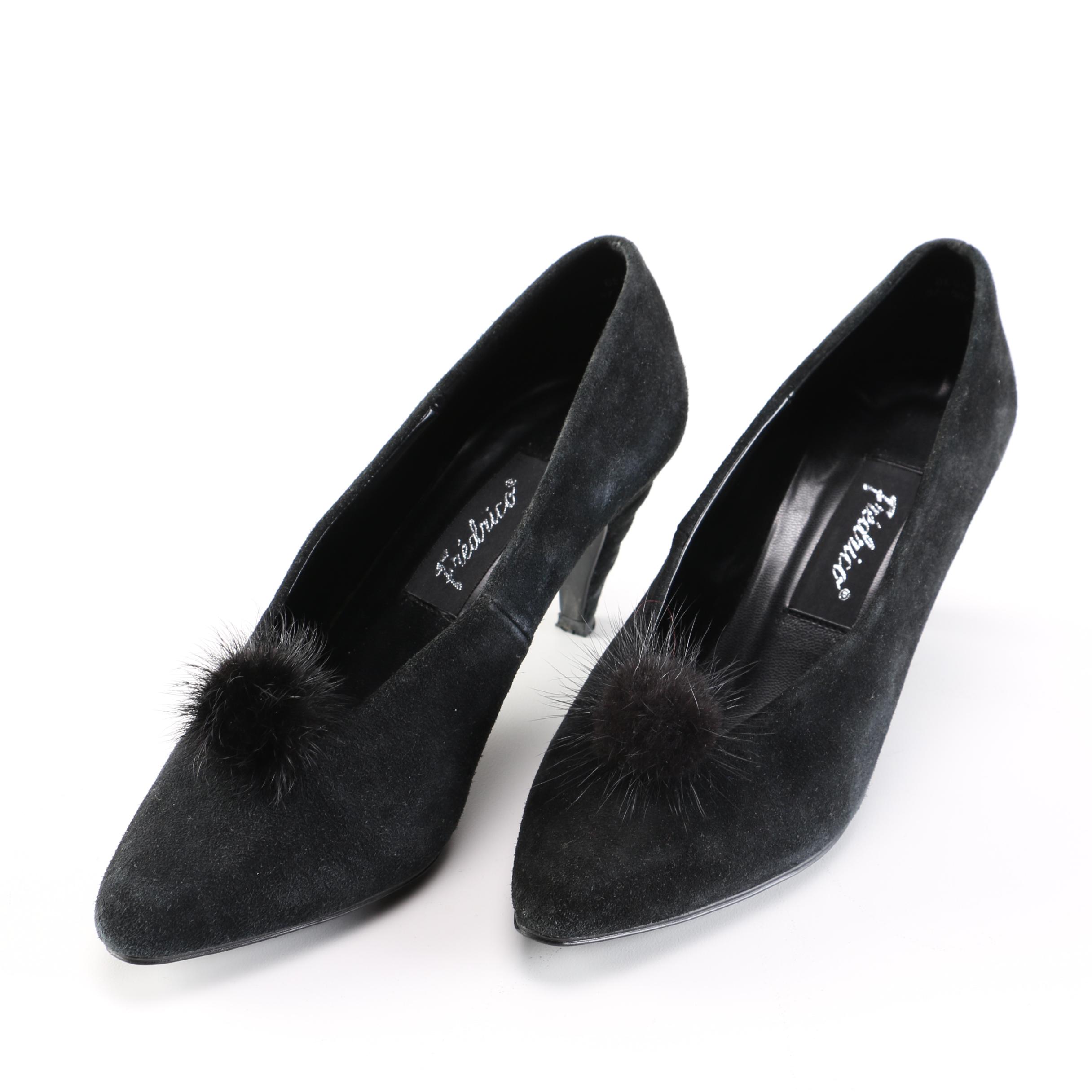 Fredrico Black Suede Pumps
