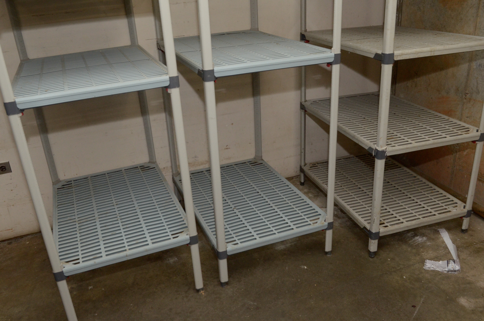 Three Plastic Shelving Units