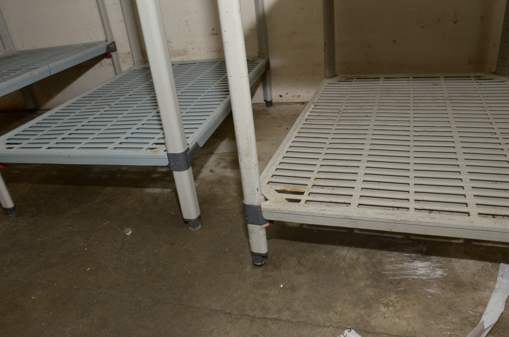 Three Plastic Shelving Units