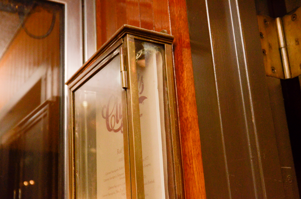 Glass and Brass Wine List Display Case