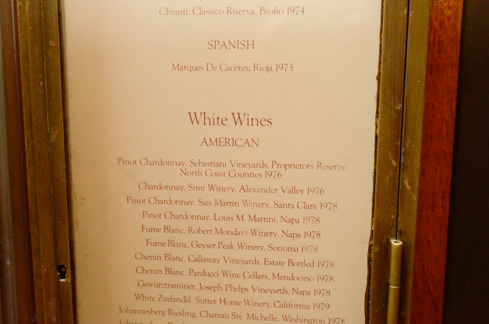 Glass and Brass Wine List Display Case