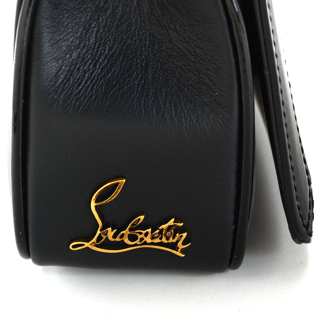 Christain Louboutin of Paris Artemis Black Calf Leather Shoulderbag with Ostrich Feathers, New with Tag