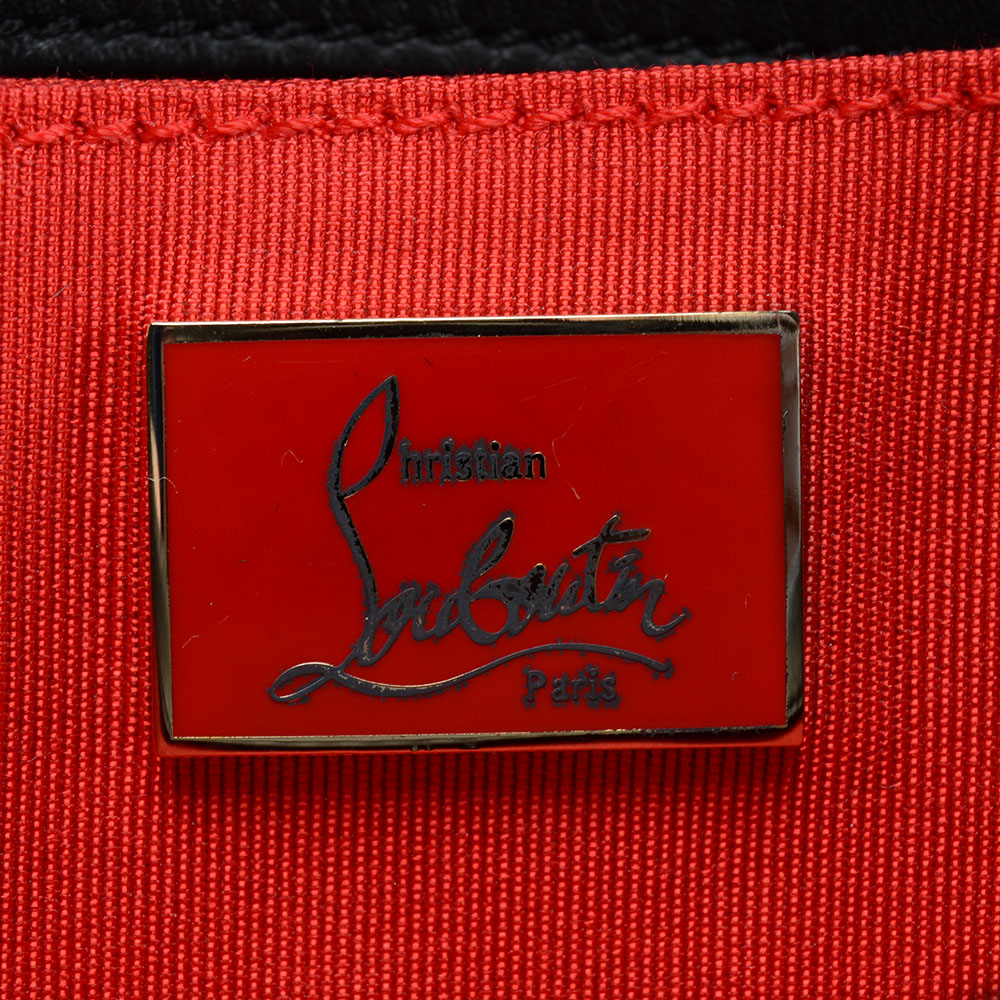 Christain Louboutin of Paris Artemis Black Calf Leather Shoulderbag with Ostrich Feathers, New with Tag