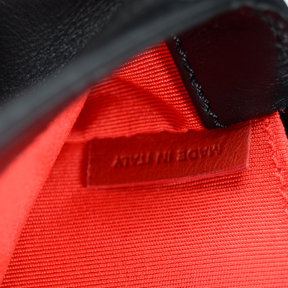 Christain Louboutin of Paris Artemis Black Calf Leather Shoulderbag with Ostrich Feathers, New with Tag