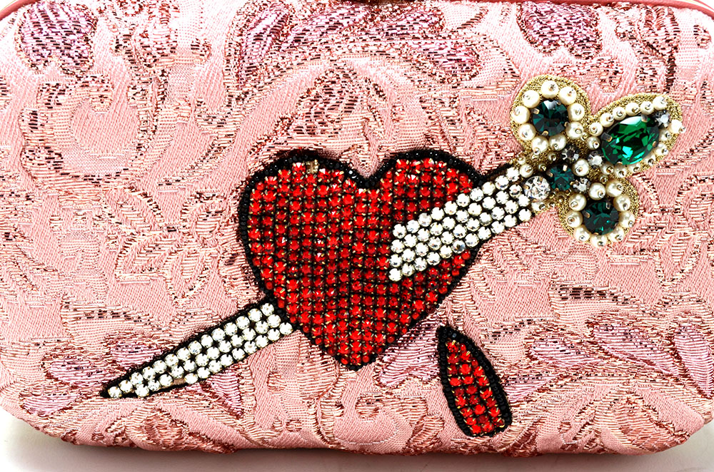 Gucci Broadway Rose Lurex Brocade Embroidered Clutch