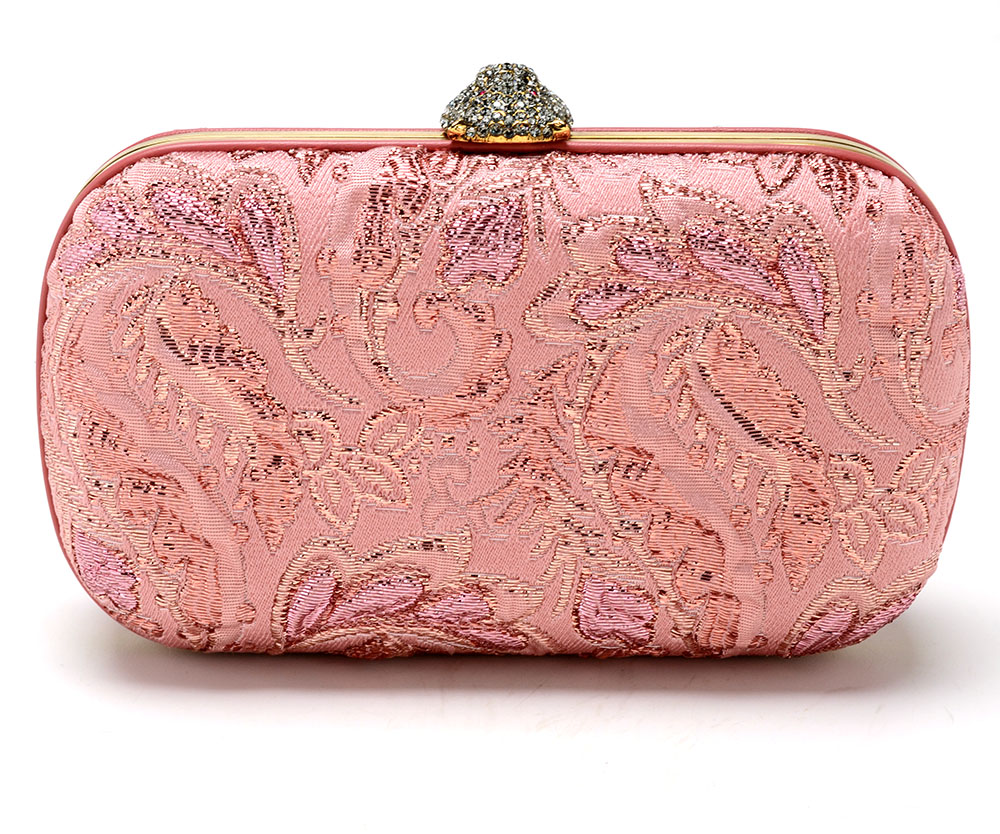 Gucci Broadway Rose Lurex Brocade Embroidered Clutch