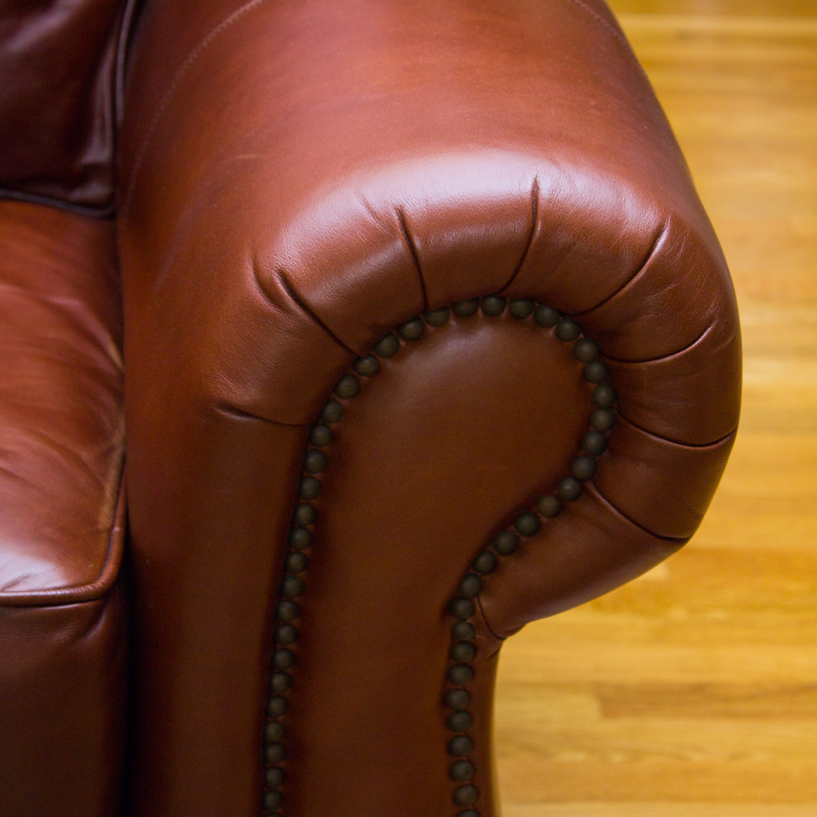 Thomasville "Benjamin" Brown Leather Sectional Sofa