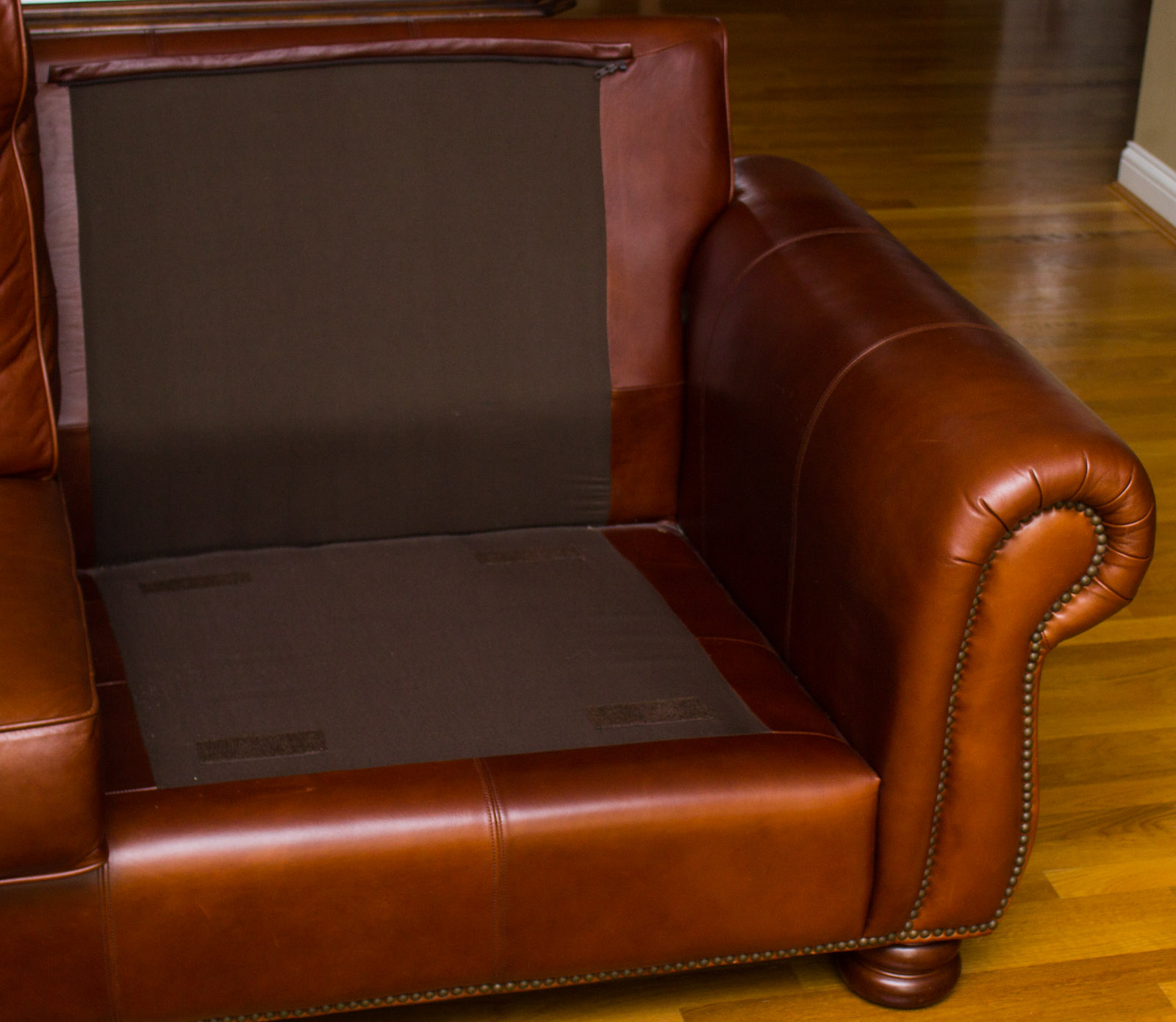 Thomasville "Benjamin" Brown Leather Sectional Sofa