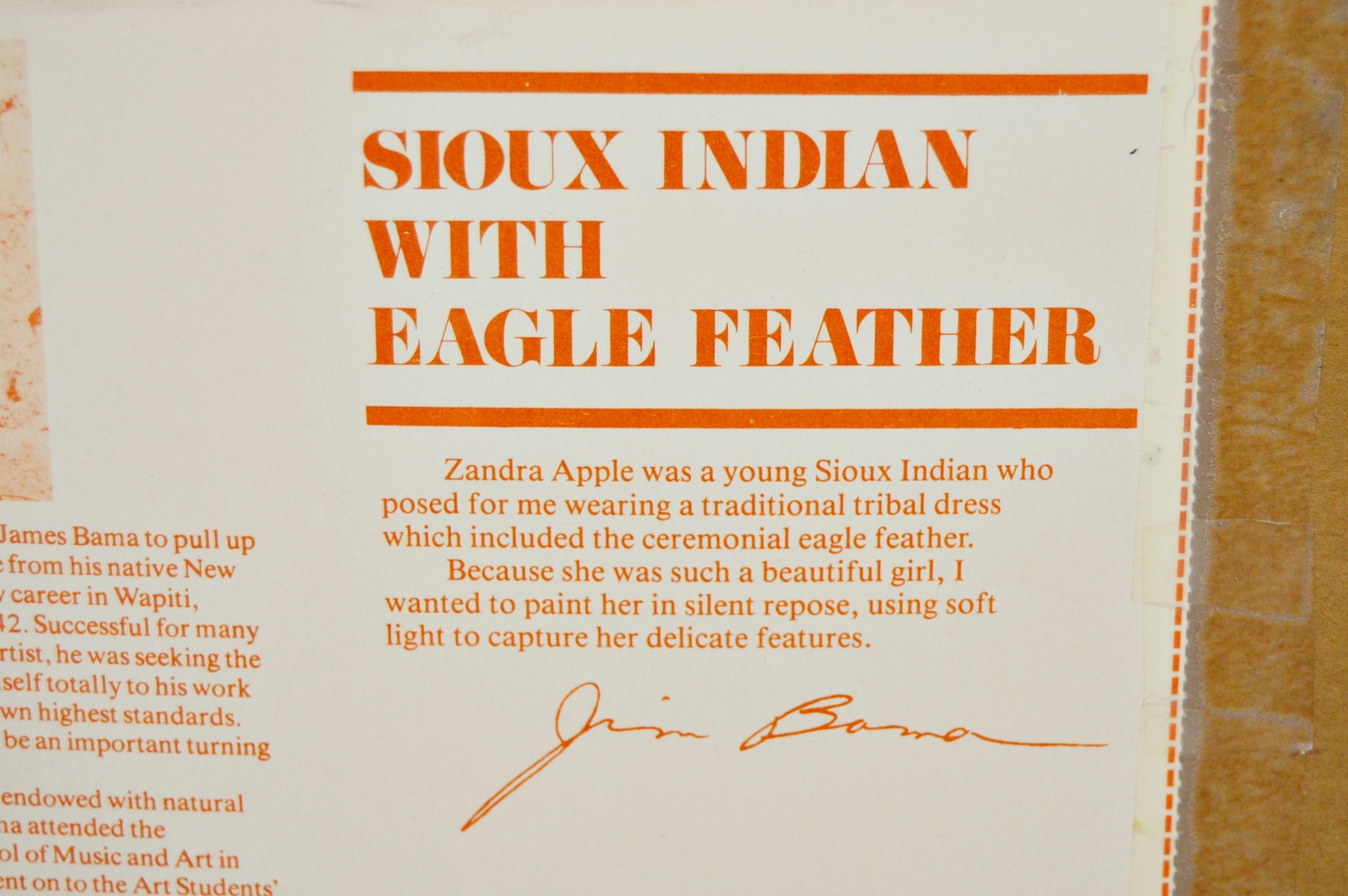 James Bama's "Sioux Indian with Eagle Feather"