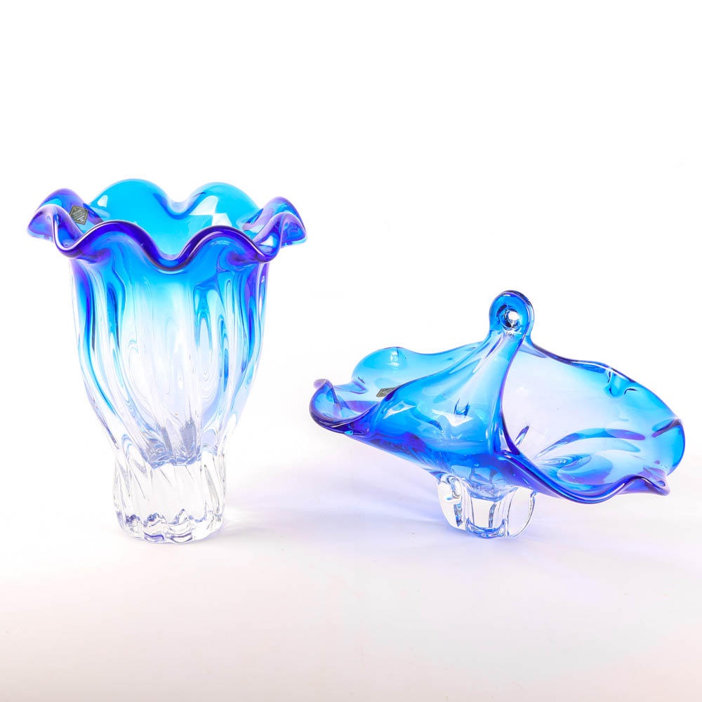 Shannon Crystal Vase and Basket