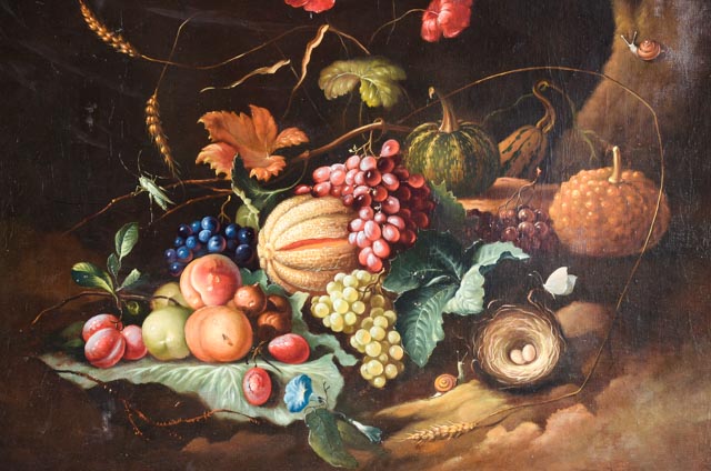 Antique Oil on Canvas Still Life