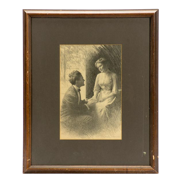 Paul Meylan Original Signed Charcoal Illustration