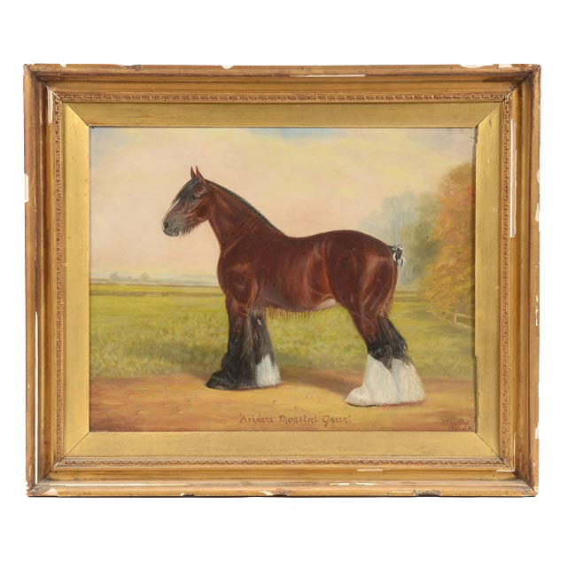 Frederick Thurlby Original 1926 Oil Equine Painting on Canvas "Ashdene Menestrel Queen"