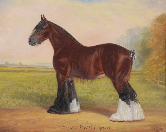 Frederick Thurlby Original 1926 Oil Equine Painting on Canvas "Ashdene Menestrel Queen"