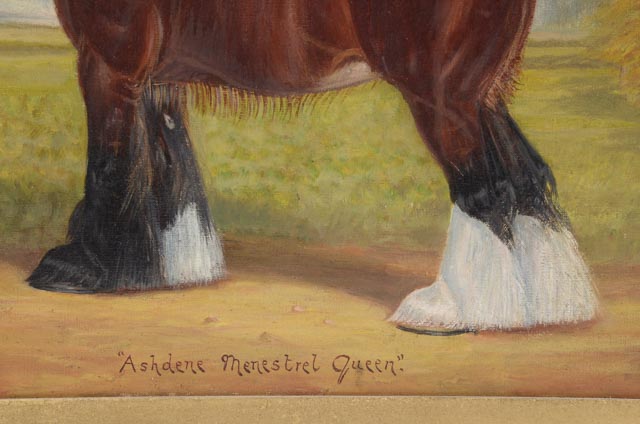 Frederick Thurlby Original 1926 Oil Equine Painting on Canvas "Ashdene Menestrel Queen"