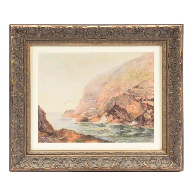 DeWitt Peters Original Oil Seascape on Linen Paper