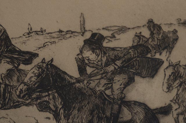 George Hand Wright Early 20th-Century Etching "Fairfield Hunt"