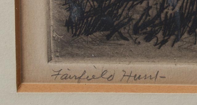 George Hand Wright Early 20th-Century Etching "Fairfield Hunt"