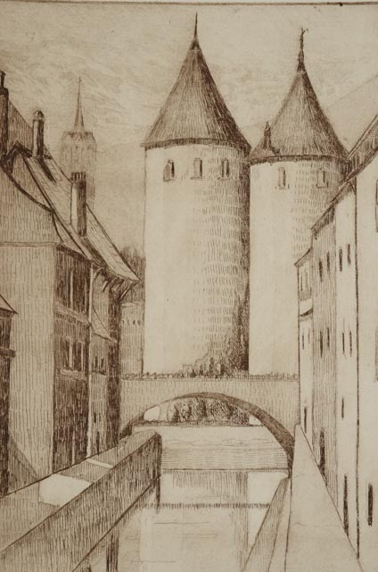 Four A. Graeme Mitchell Original Etchings