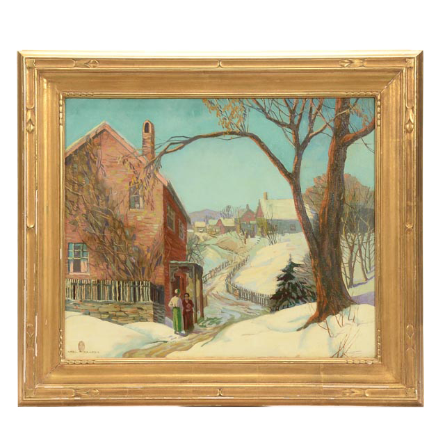 Carl R. Krafft Signed Original Oil on Canvas "Oak Park, Illinois"