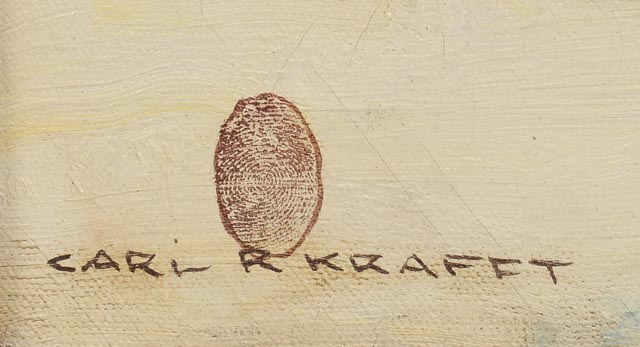 Carl R. Krafft Signed Original Oil on Canvas "Oak Park, Illinois"