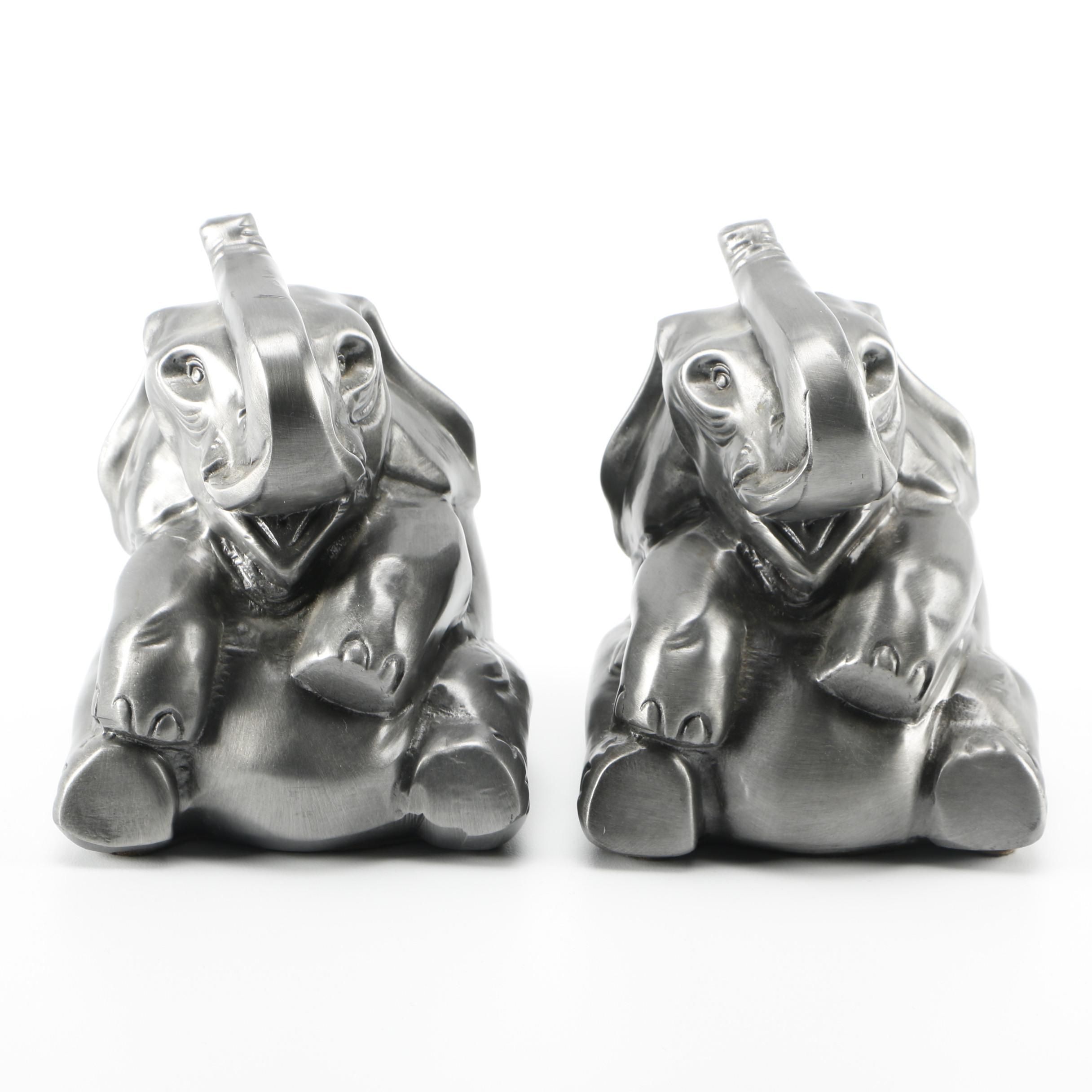 Pair of Metal Elephant Bookends
