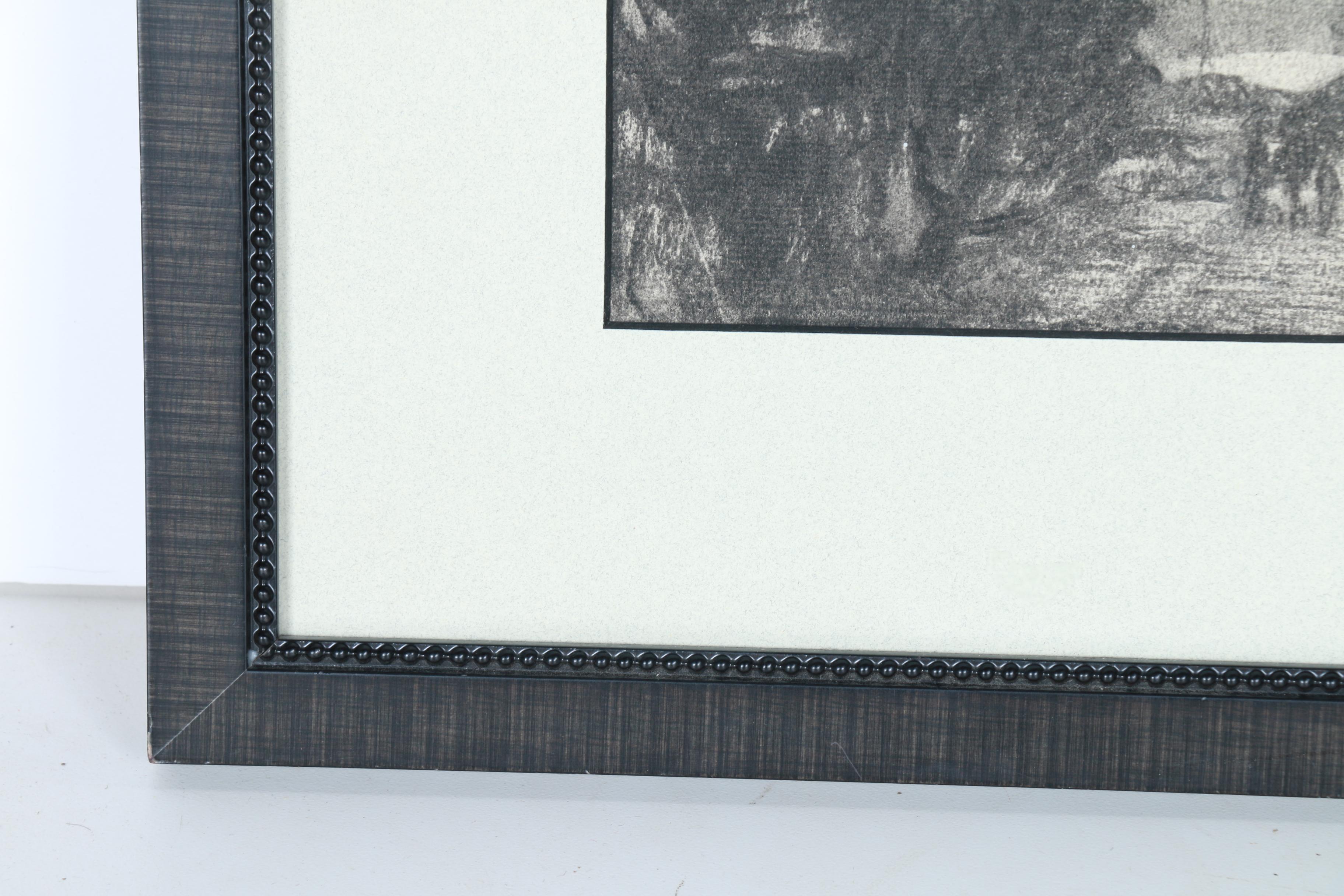 Original Charcoal Landscape "Palms in Fl" by Kenneth Gayoso How