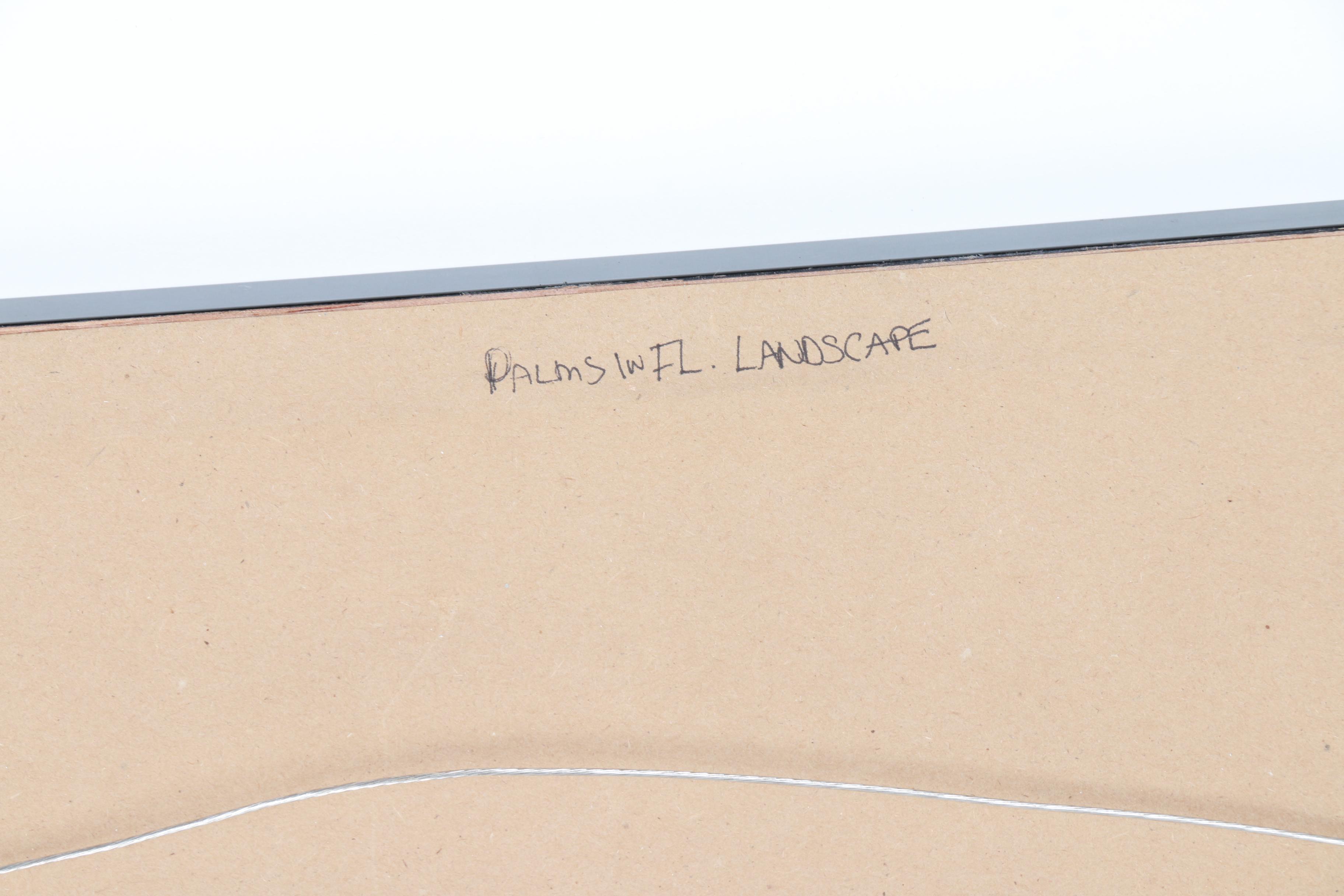 Original Charcoal Landscape "Palms in Fl" by Kenneth Gayoso How