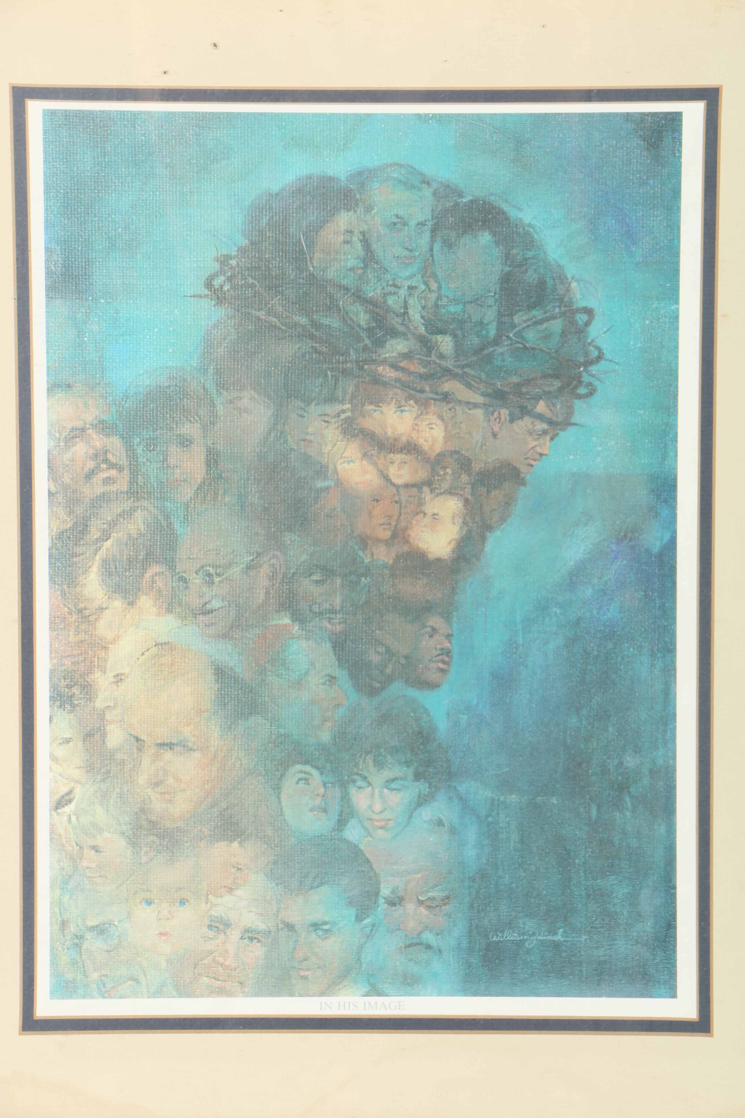 After William Zdinak Offset Lithograph "In His Image"