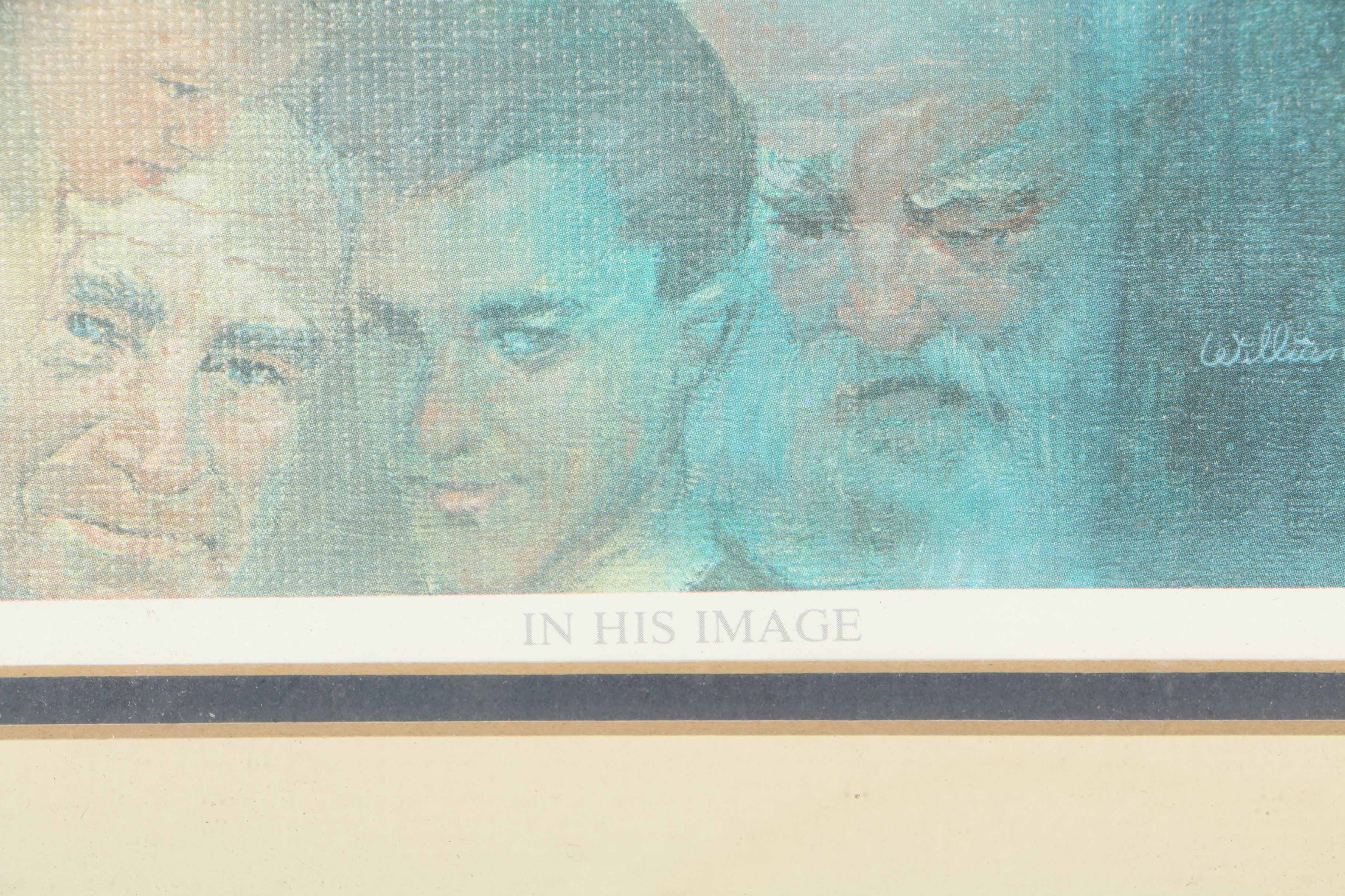 After William Zdinak Offset Lithograph "In His Image"