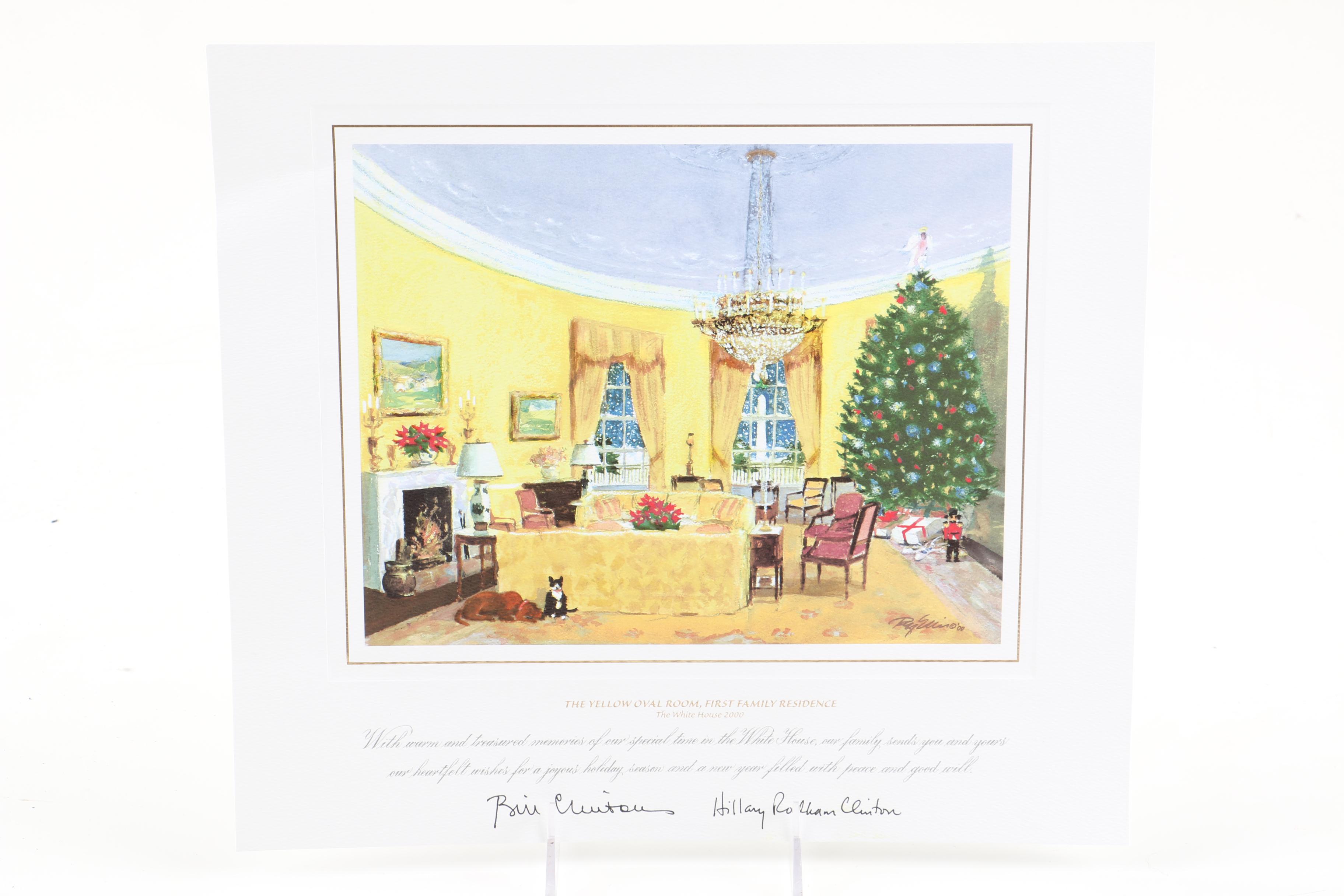 Facsimile Signed Clinton Family Christmas Card