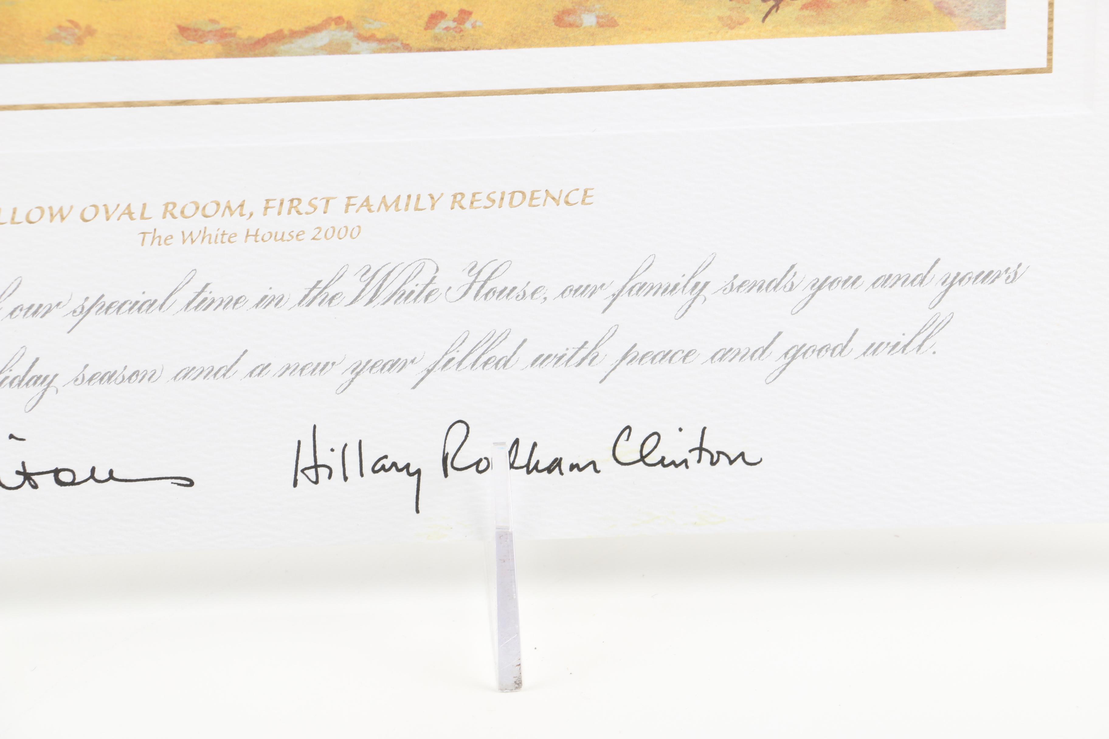 Facsimile Signed Clinton Family Christmas Card