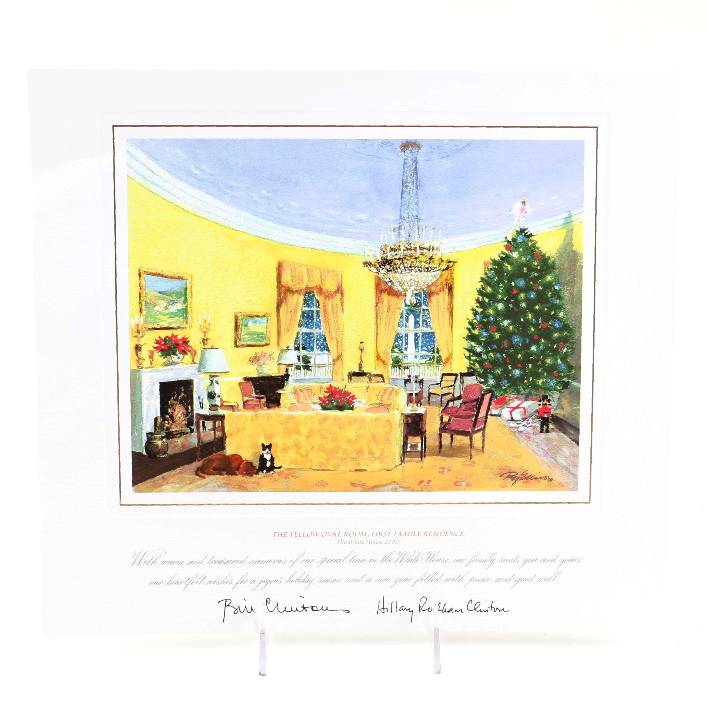 Facsimile Signed Clinton Family Christmas Card