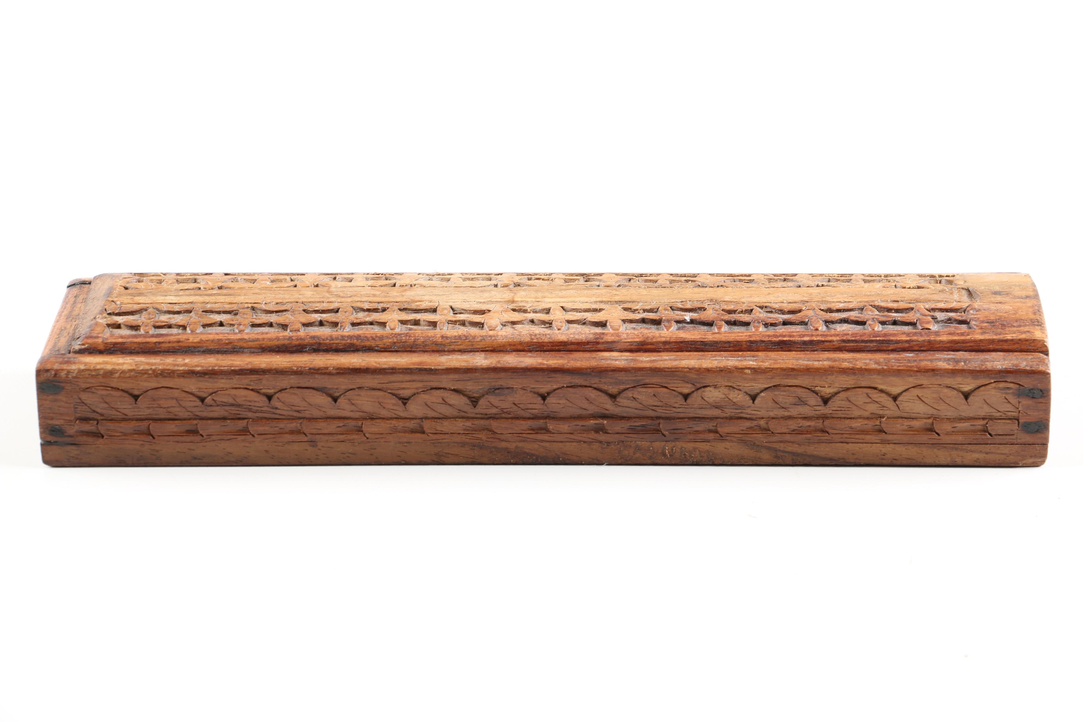 Hand Carved Chopsticks In Wooden Box