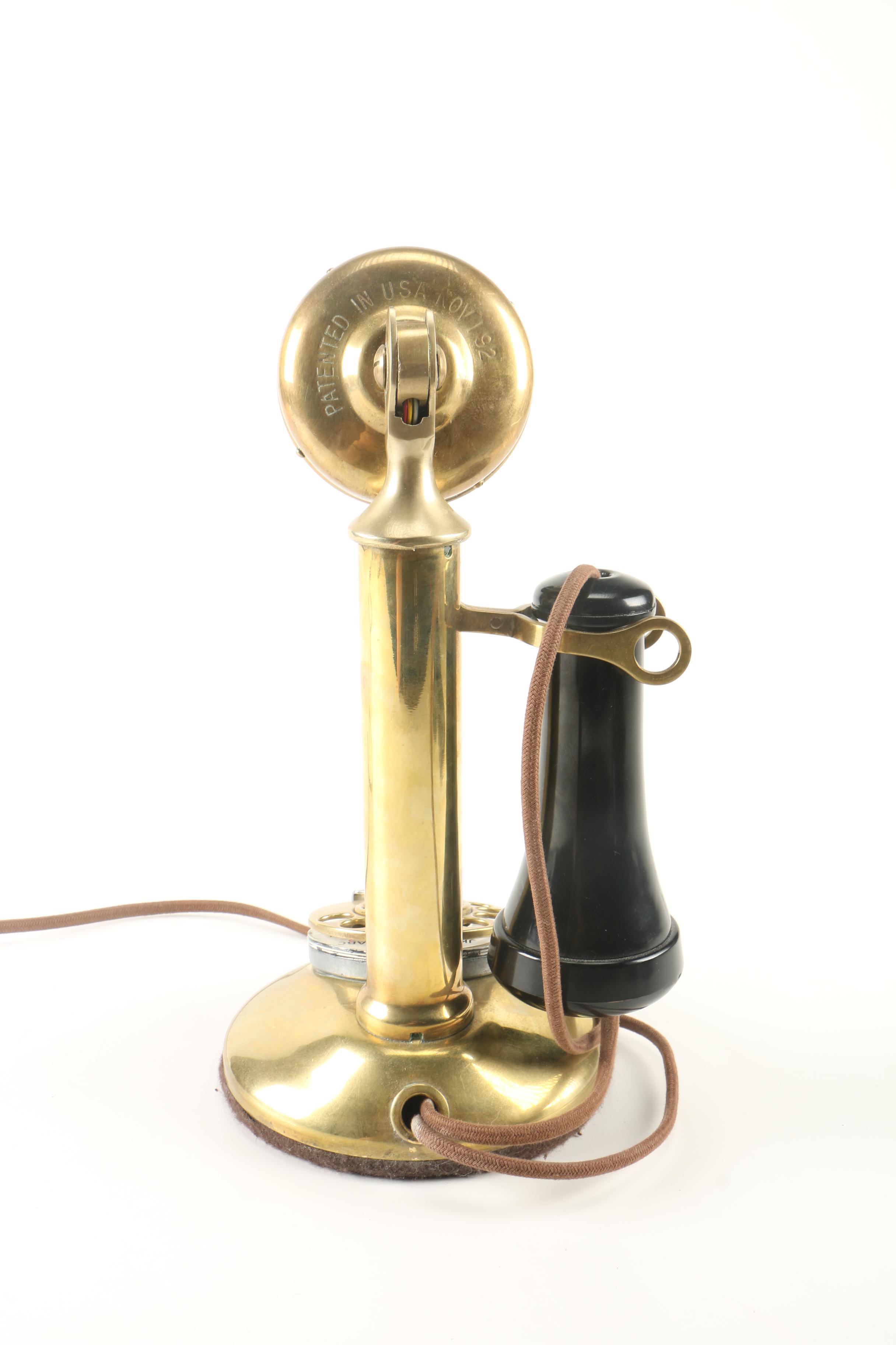 Vintage Brass Candlestick Telephone